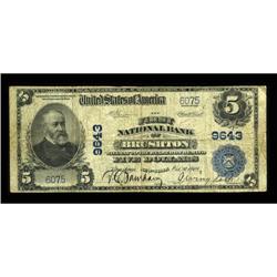 Brushton, NY - $5 1902 Plain Back Fr. 600 The