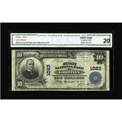 Groton, NY - $10 1902 Plain Back Fr. 624 The