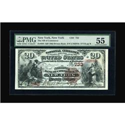 New York, NY - $20 1882 Brown Back Fr. 494 The