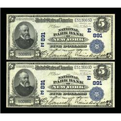 New York, NY - $5 1902 Plain Back Fr. 598 The