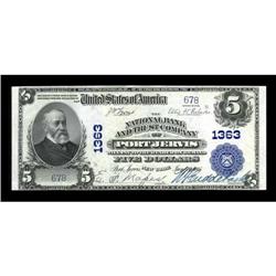 Port Jervis, NY - $5 1902 Plain Back Fr. 598 The