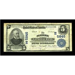 Suffern, NY - $5 1902 Plain Back Fr. 607 The