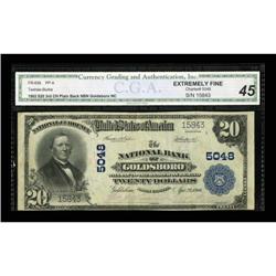 Goldsboro, NC - $20 1902 Plain Back Fr. 658 The