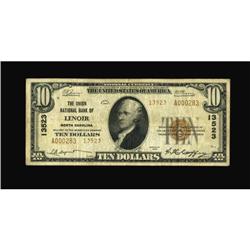Lenoir, NC - $10 1929 Ty. 2 The Union NB Ch. #