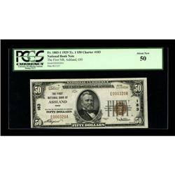 Ashland, OH - $50 1929 Ty. 1 The First NB Ch. #