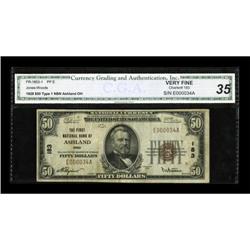 Ashland, OH - $50 1929 Ty. 1 The First NB Ch. #