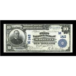 Marietta, OH - $10 1902 Plain Back Fr. 624 The