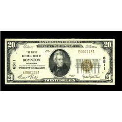 Boynton, OK - $20 1929 Ty. 1 The First NB Ch. #