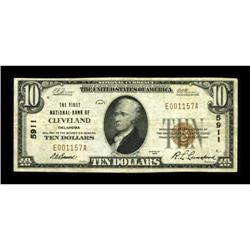 Cleveland, OK - $10 1929 Ty. 1 The First NB Ch.
