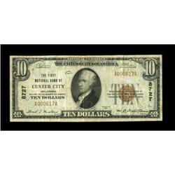 Custer City, OK - $10 1929 Ty. 1 The First NB