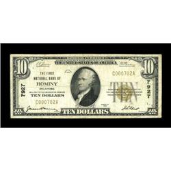 Hominy, OK - $10 1929 Ty. 1 The First NB Ch. #