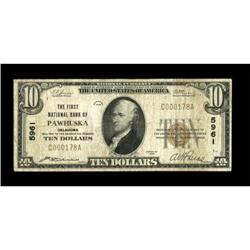 Pawhuska, OK - $10 1929 Ty. 1 The First NB Ch. #