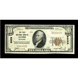 Sayre, OK - $10 1929 Ty. 1 The First NB Ch. #
