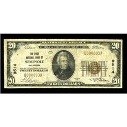 Seminole, OK - $20 1929 Ty. 1 The First NB Ch. #