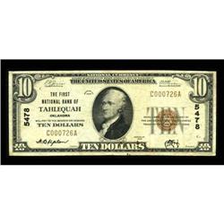 Tahlequah, OK - $10 1929 Ty. 1 The First NB Ch.