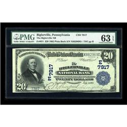 Biglerville, PA - $20 1902 Plain Back Fr. 651