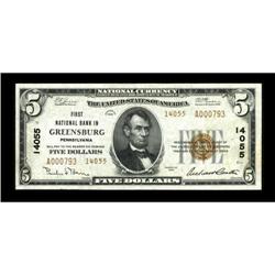 Greensburg, PA - $5 1929 Ty. 2 First NB Ch. #