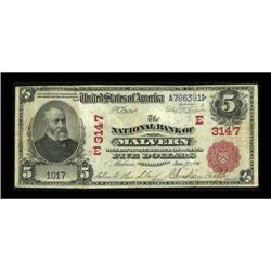 Malvern, PA - $5 1902 Red Seal Fr. 587 The NB of