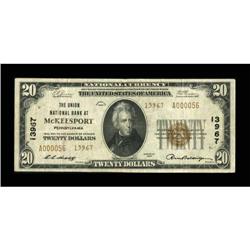 McKeesport, PA - $20 1929 Ty. 2 The Union NB Ch.