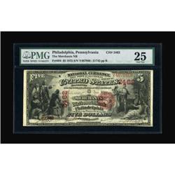 Philadelphia, PA - $5 1875 Fr. 404 The Merchants
