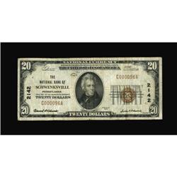 Schwenksville, PA - $20 1929 Ty. 1 The NB of