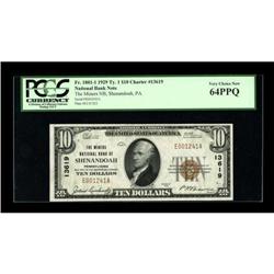Shenandoah, PA - $10 1929 Ty. 1 The Miners NB