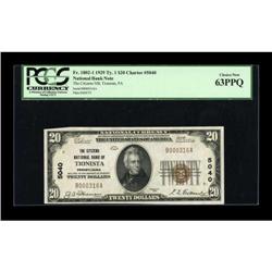Tionesta, PA - $20 1929 Ty. 1 The Citizens NB
