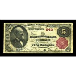 Pawtucket, RI - $5 1882 Brown Back Fr. 467 The