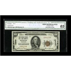 Memphis, TN - $100 1929 Ty. 1 Union Planters NB
