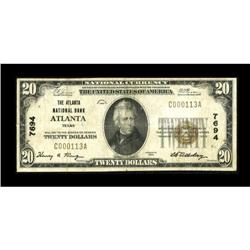 Atlanta, TX - $20 1929 Ty. 1 The Atlanta NB Ch.