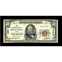 Brownwood, TX - $50 1929 Ty. 1 First NB Ch. #