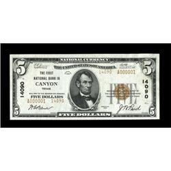 Canyon, TX - $5 1929 Ty. 2 The First NB Ch. #