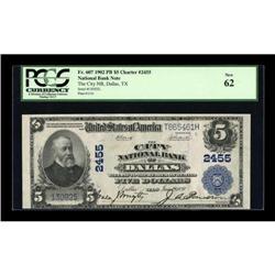 Dallas, TX - $5 1902 Plain Back Fr. 607 The City