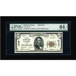 El Paso, TX - $5 1929 Ty. 2 El Paso NB Ch. #