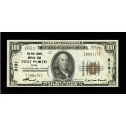 Fort Worth, TX - $100 1929 Ty. 1 The Fort Worth