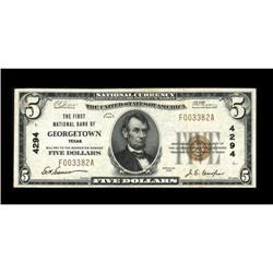 Georgetown, TX - $5 1929 Ty. 1 The First NB Ch.