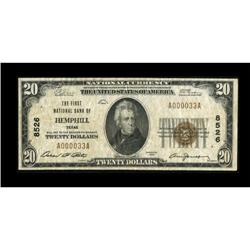 Hemphill, TX - $20 1929 Ty. 1 The First NB Ch. #