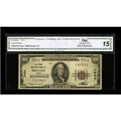 Houston, TX - $100 1929 Ty. 1 The First NB Ch. #