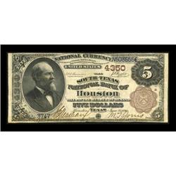 Houston, TX - $5 1882 Brown Back Fr. 471 The