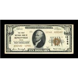Kingsville, TX - $10 1929 Ty. 2 The First NB Ch.