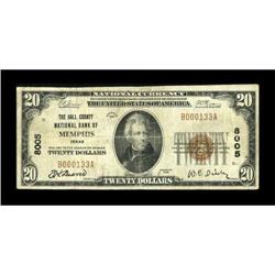 Memphis, TX - $20 1929 Ty. 1 The Hall County NB