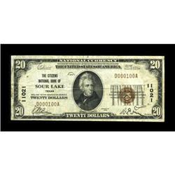 Sour Lake, TX - $20 1929 Ty. 1 The Citizens NB