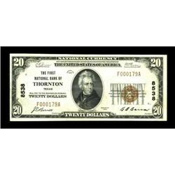 Thornton, TX - $20 1929 Ty. 1 The First NB Ch. #