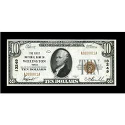 Wellington, TX - $10 1929 Ty. 1 The First NB Ch.
