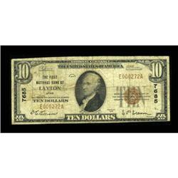 Layton, UT - $10 1929 Ty. 1 The First NB Ch. #
