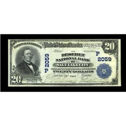 Salt Lake City, UT - $20 1902 Plain Back Fr. 654