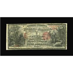 North Bennington, VT - $5 1875 Fr. 401 The First