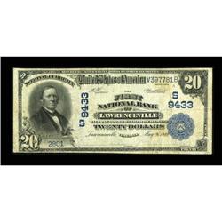 Lawrenceville, VA - $20 1902 Plain Back Fr. 652