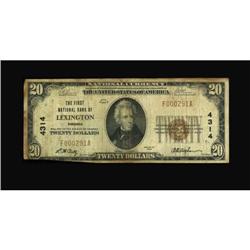 Lexington, VA - $20 1929 Ty. 1 The First NB Ch.