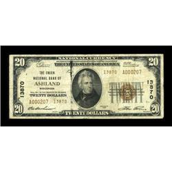 Ashland, WI - $20 1929 Ty. 2 The Union NB Ch. #
